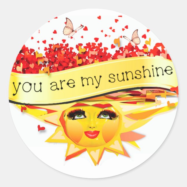STICKER ROND SUNSHINE KISSES (Devant)