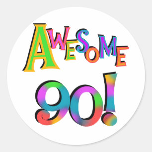 Sticker Rond Super 90 T-shirts et Gifs Anniversaires