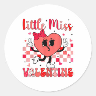 Sticker Rond Super À damiers Coeur Valentines Journée Femmes Fi