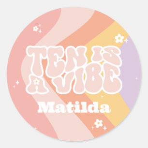 Sticker Rond super arc-en-ciel dix est un cool de marguerite ré