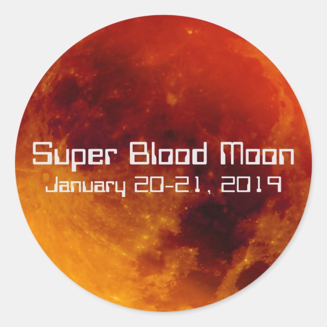 Sticker Rond Super Blood Moon Eclipse 2019 (Devant)