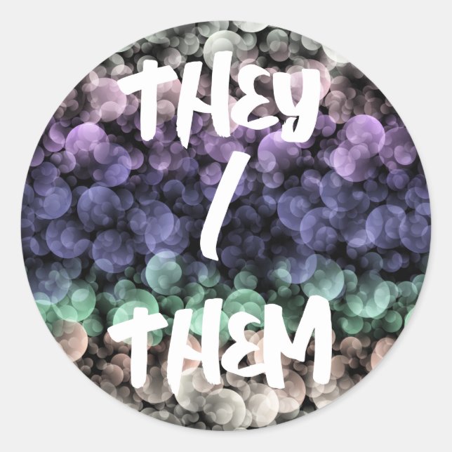 Sticker Rond Super Boho Bubbles Eclectique Uingender Pride drap (Devant)