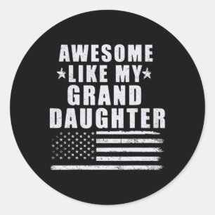 Sticker Rond Super Comme Ma Petite-Fille 4 juillet Patrioti