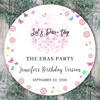 Sticker Rond Super Disco Eras fête d'anniversaire