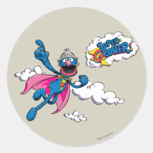 Sticker Rond Super Grover vintage