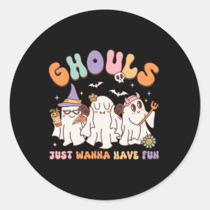 Sticker Rond Super Halloween Ghouls veut juste avoir une danse