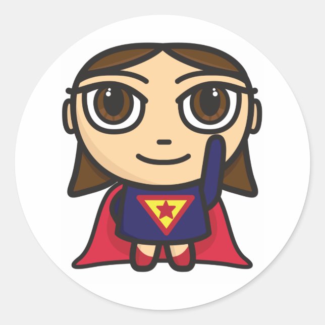 Sticker Rond Super Hero Girl Character (Devant)