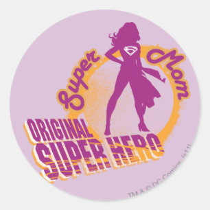 Sticker Rond Super Hero original Super Maman