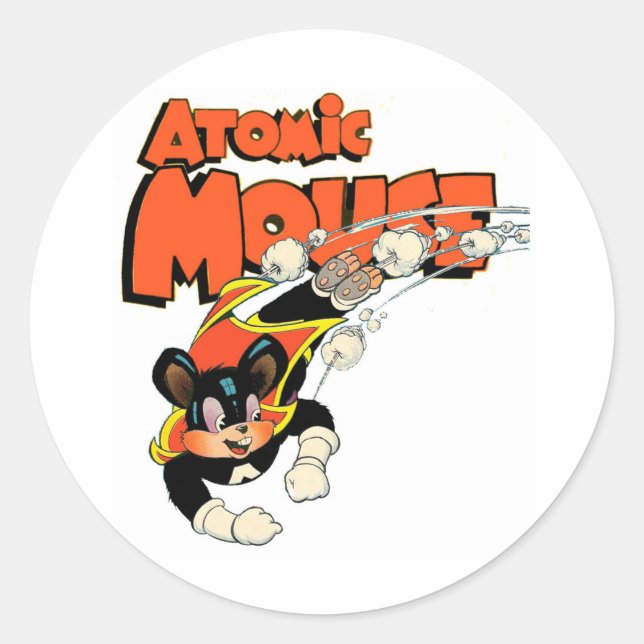 Sticker Rond Super héros mignon d'art de bande dessinée de (Devant)