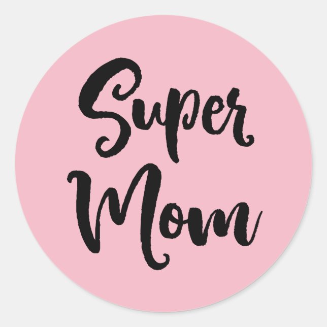 Sticker Rond Super Maman Serif (Devant)