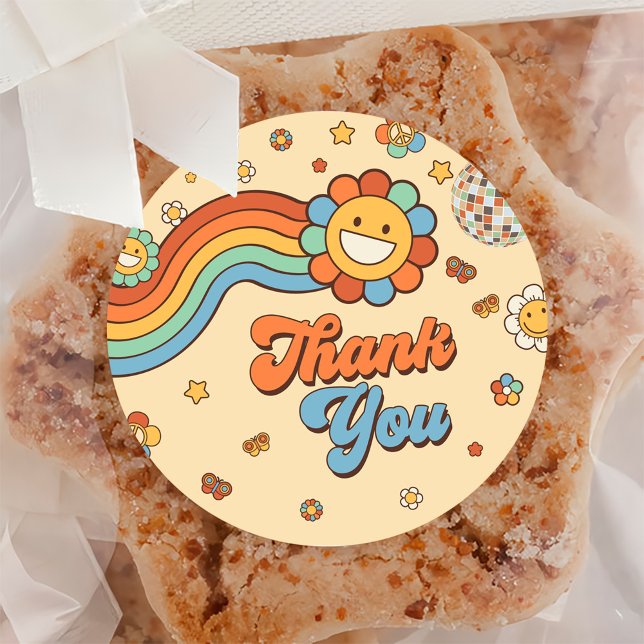 Sticker Rond Super One Retro Rainbow 1er anniversaire (Créateur téléchargé)