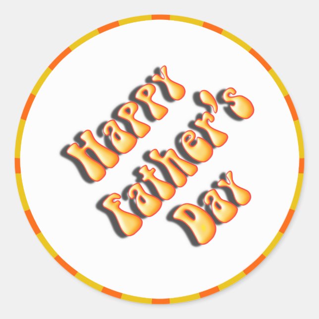 Sticker Rond Super Orange Retro Pour Fête des pères (Devant)