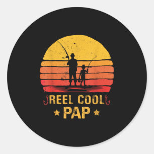 Sticker Rond Super Papy pêche la fête des pères 