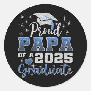 Sticker Rond Super Proud Papa De 2025 Graduate Awesome Famille