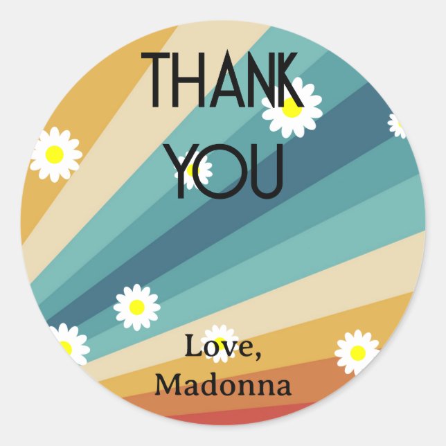 Sticker Rond Super rétro - Merci (Devant)