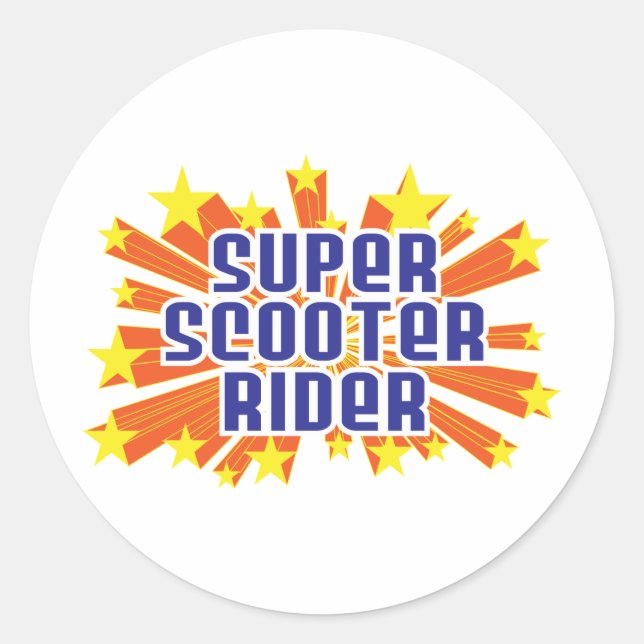 Sticker Rond Super Scooter Rider (Devant)