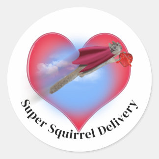 Sticker Rond Super Squirrel Livraison Saint-Valentin