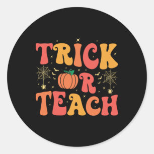 Sticker Rond Super Tricoter Ou Enseigner Halloween Vie Enseigna