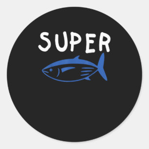 Sticker Rond Super Tuna Fish Army Drôle Kpop Musique Cadeaux Ho