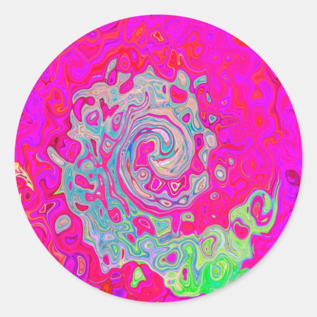 Sticker Rond Super Turquoise bleu et rouge (Devant)