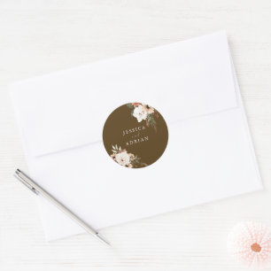 Sticker Rond Superbe Mariage Floral Boho
