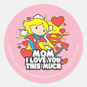 Sticker Rond Superfille Je T'Aime Tant