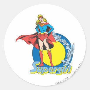 Sticker Rond Supergirl avec logo
