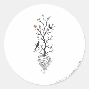 Sticker Rond Supergirl Birds in the Tree