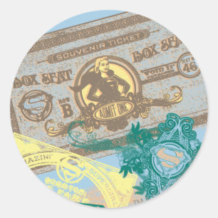 Sticker Rond Supergirl Box Siège Bleu