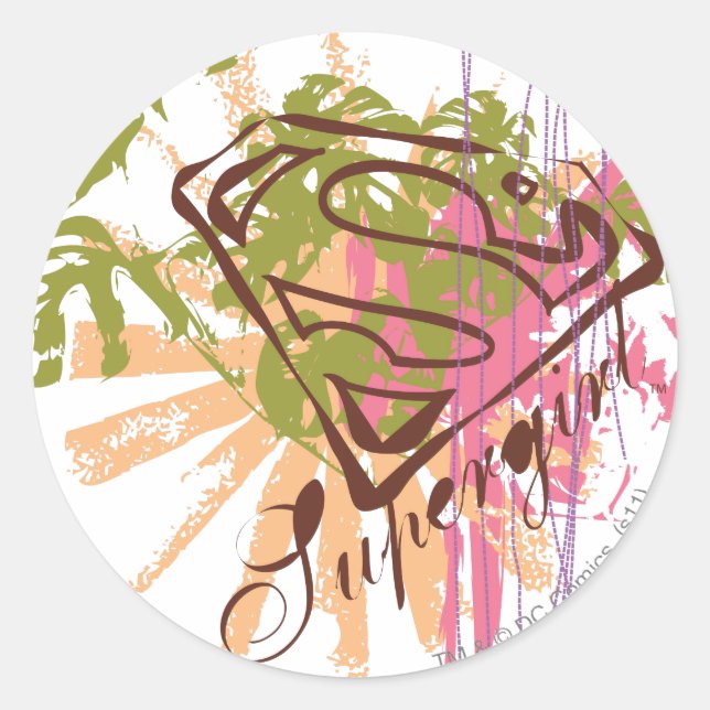 Sticker Rond Supergirl Color (Devant)