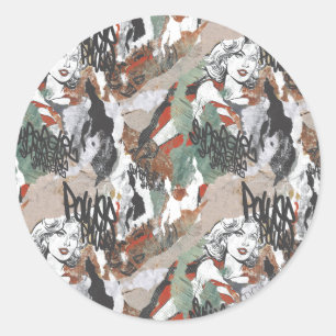 Sticker Rond Supergirl Comic Capers Pattern 6