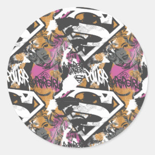 Sticker Rond Supergirl Comic Capteurs Motif 3