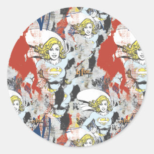 Sticker Rond Supergirl Comic Capteurs Motif 5