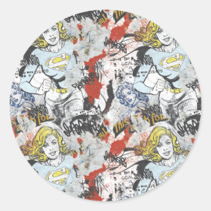 Sticker Rond Supergirl Comic Capteurs Motif 9