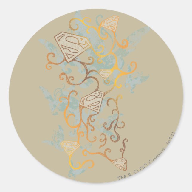Sticker Rond Supergirl Gold et Brown (Devant)