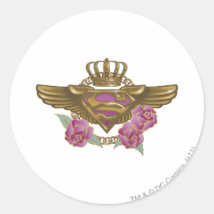 Sticker Rond Supergirl Golden Wings