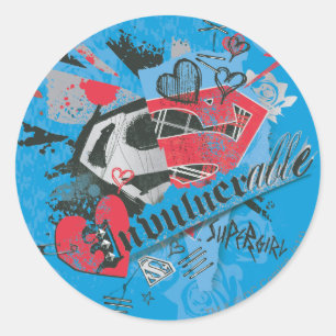 Sticker Rond Supergirl invulnérable