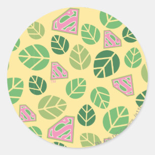Sticker Rond Supergirl Leaf Motif