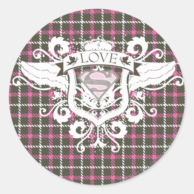 Sticker Rond Supergirl Love Crest (Devant)