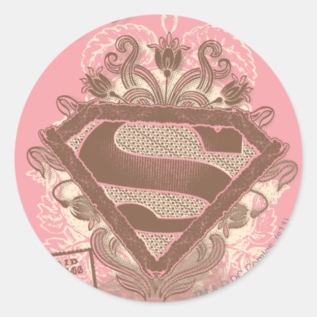 Sticker Rond Supergirl Metropolis Ballet rose (Devant)