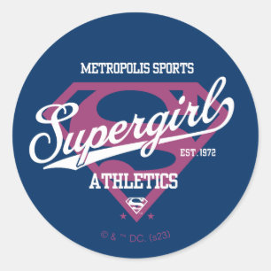 Sticker Rond Supergirl Metropolis Sports Athletics Graphic