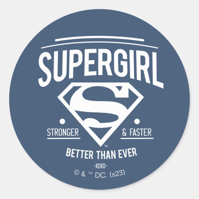 Sticker Rond Supergirl mieux que jamais Retro Graphic (Devant)