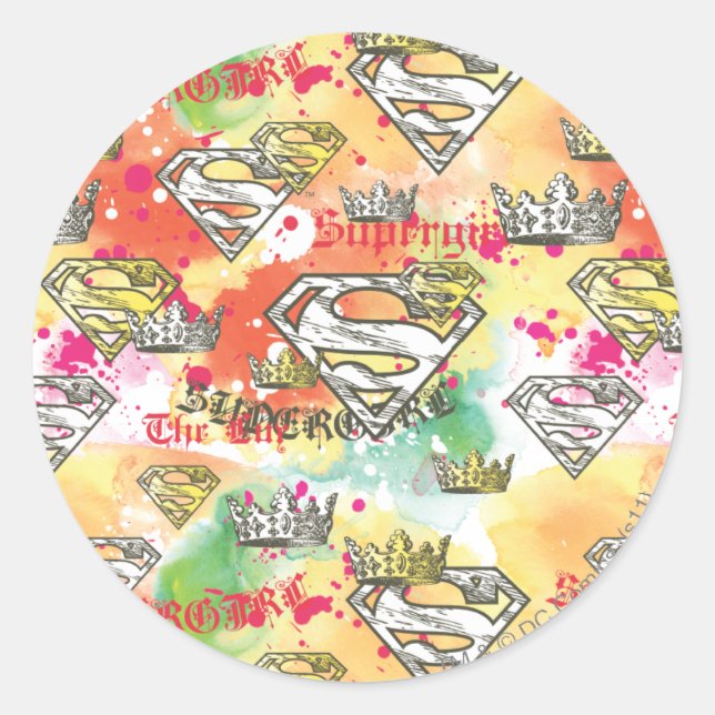 Sticker Rond Supergirl Motif (Devant)