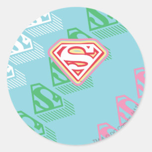 Sticker Rond Supergirl Pastel Répéter le Motif