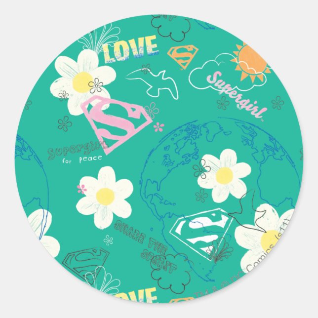 Sticker Rond Supergirl pour Motif pour la paix (Devant)