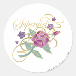 Sticker Rond Supergirl Rose