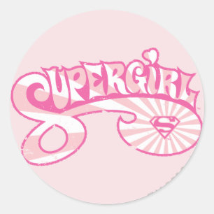 Sticker Rond Supergirl Rose Logo Star Burn