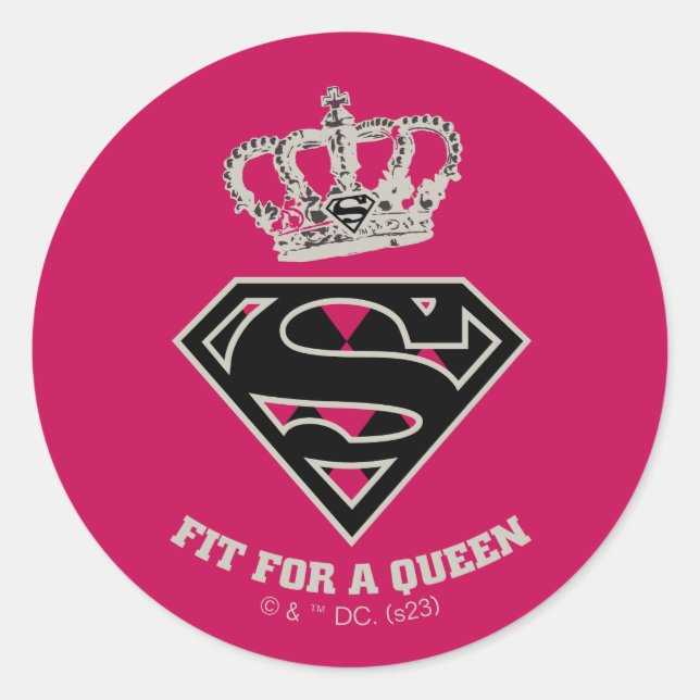 Sticker Rond Supergirl S-Shield "Adapté Pour Une Reine" (Devant)