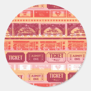 Sticker Rond Supergirl Ticket Motif Orange
