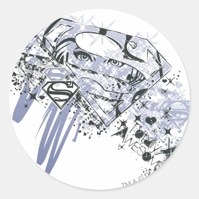 Sticker Rond Supergirl Totalement génial (Devant)